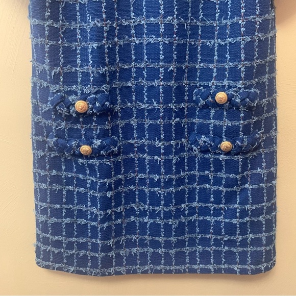 Tuckernuck Sapphire Tweed Jackie Dress Blue Windowpane Tweed Size Large - Picture 7 of 15